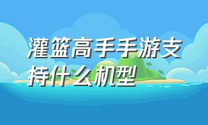 灌篮高手手游支持什么机型