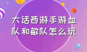 大话西游手游血队和敏队怎么玩