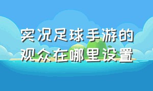 实况足球手游的观众在哪里设置（实况足球网易手游）