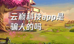 云巅科技app是骗人的吗（云巅控股山东有限公司）