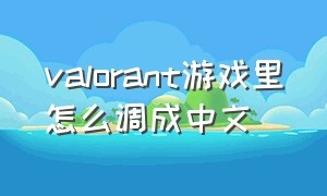 valorant游戏里怎么调成中文