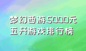 梦幻西游5000元五开游戏排行榜