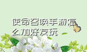 使命召唤手游怎么加好友玩（使命召唤手游怎么才可以加好友）