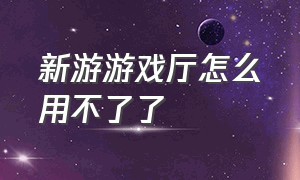 新游游戏厅怎么用不了了