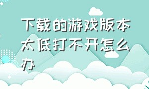 下载的游戏版本太低打不开怎么办