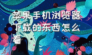 苹果手机浏览器下载的东西怎么看