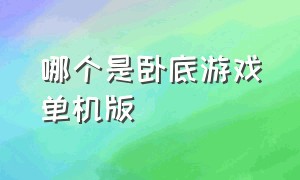 哪个是卧底游戏单机版（围棋游戏单机版哪个好）