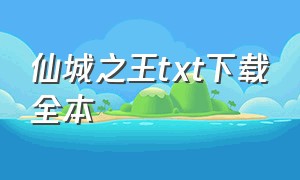 仙城之王txt下载全本