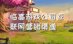 临高游戏公司互联网营销渠道