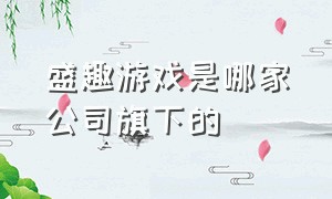 盛趣游戏是哪家公司旗下的