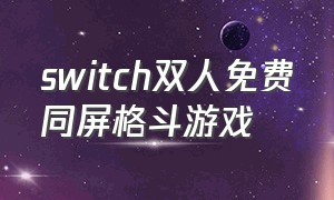 switch双人免费同屏格斗游戏