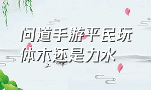 问道手游平民玩体木还是力水（问道手游土系玩力还是法）