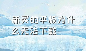 新买的平板为什么无法下载