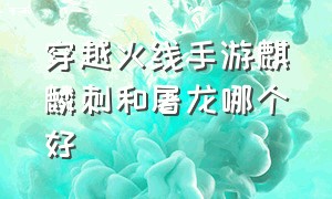 穿越火线手游麒麟刺和屠龙哪个好