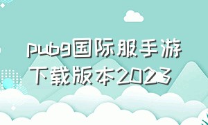 pubg国际服手游下载版本2023