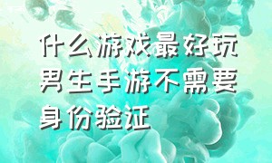 什么游戏最好玩男生手游不需要身份验证