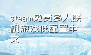 steam免费多人联机游戏低配置中文