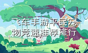 飞车手游平民宠物竞速推荐排行（飞车手游宠物排行榜详细）