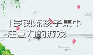 1岁锻炼孩子集中注意力的游戏