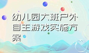 幼儿园大班户外自主游戏实施方案