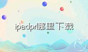 ipadpr哪里下载（苹果的平板能下载pr吗）