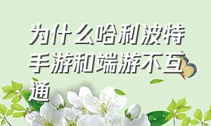 为什么哈利波特手游和端游不互通（哈利波特手游能和端游互通吗）