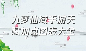 九梦仙域手游天赋加点图表大全