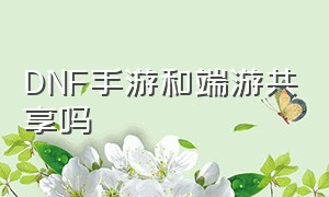 DNF手游和端游共享吗（手游dnf和端游可以连通的吗）