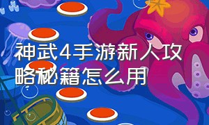 神武4手游新人攻略秘籍怎么用