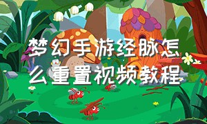 梦幻手游经脉怎么重置视频教程