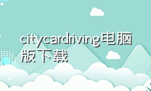 citycardriving电脑版下载（citycardriving手机下载教程）