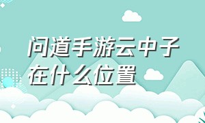 问道手游云中子在什么位置