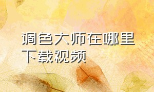 调色大师在哪里下载视频（调色大师怎么关闭广告）