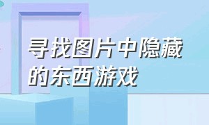 寻找图片中隐藏的东西游戏