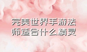 完美世界手游法师适合什么精灵