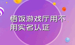 悟饭游戏厅用不用实名认证（悟饭游戏厅用不用实名认证的）