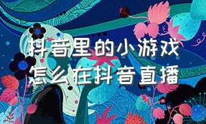 抖音里的小游戏怎么在抖音直播