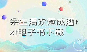 余生清欢煮成酒txt电子书下载