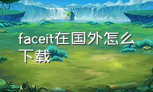 faceit在国外怎么下载