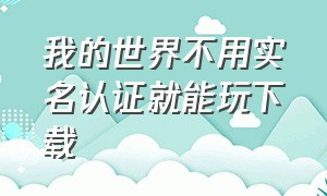 我的世界不用实名认证就能玩下载