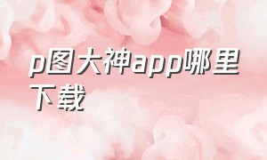 p图大神app哪里下载