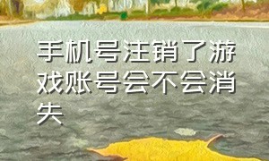 手机号注销了游戏账号会不会消失（手机号码注销了游戏账号会注销吗）