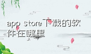 app store下载的软件在哪里