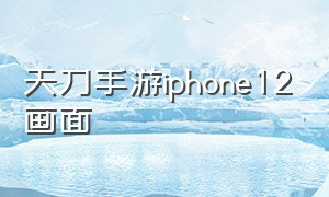 天刀手游iphone12画面