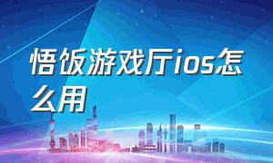 悟饭游戏厅ios怎么用