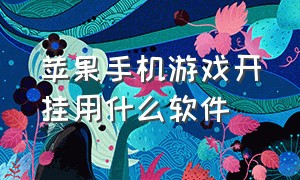 苹果手机游戏开挂用什么软件