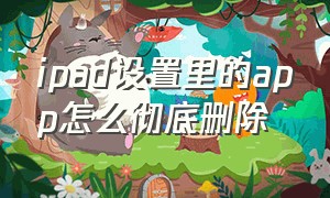 ipad设置里的app怎么彻底删除