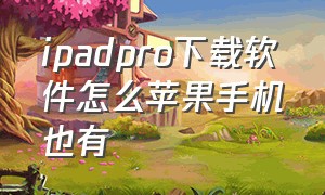 ipadpro下载软件怎么苹果手机也有