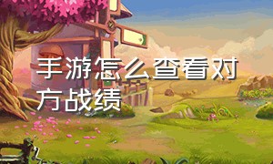 手游怎么查看对方战绩