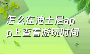 怎么在迪士尼app上查看游玩时间